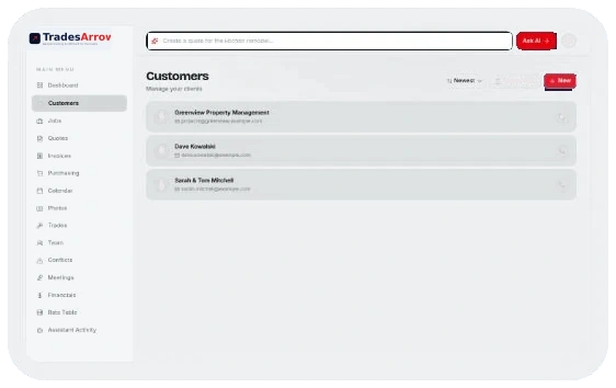 Keep contact details, project notes, and history together.