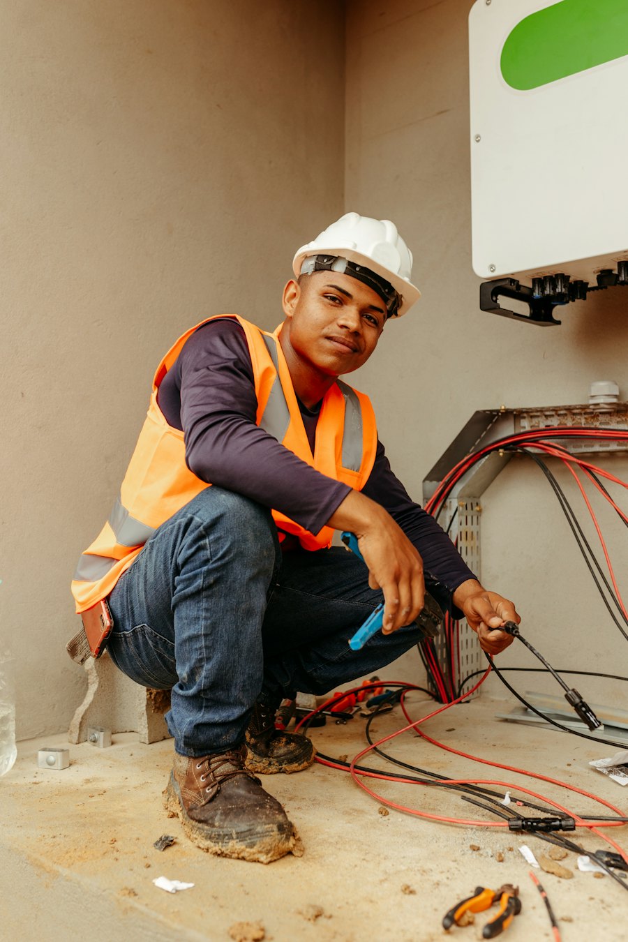 HVAC technician servicing equipment